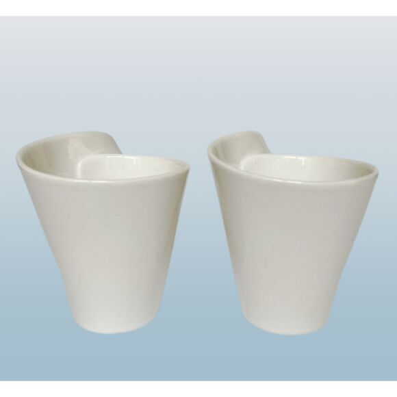 Set of 2 Villeroy & Boch New Wave Coffee Mugs White Modern Germany - Picture 3 of 11